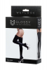 Чулки Glossy ELIZA из материала Wetlook со вставкой из кружева, черный, L арт. 955012-L - Секс шоп в Челябинске, интернет магазин интимных товаров | Мулен Руж