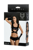 Комплект Glossy HALLE из материала Wetlook (топ, мини-шорты и перчатки), 955016-M - Секс шоп в Челябинске, интернет магазин интимных товаров | Мулен Руж