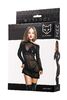 Комплект Glossy Sheril платье сетка, лиф и трусики из материала Wetlook, черный, 955062-L - Секс шоп в Челябинске, интернет магазин интимных товаров | Мулен Руж