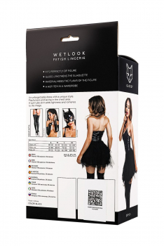 Платье Glossy Elisia с пышной юбкой из материала Wetlook, черное, 955061-XL - Секс шоп в Челябинске, интернет магазин интимных товаров | Мулен Руж