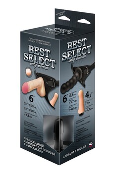 ПОЯС BEST SELECT с 3-мя насадками арт. 341403 - Секс шоп в Челябинске, интернет магазин интимных товаров | Мулен Руж