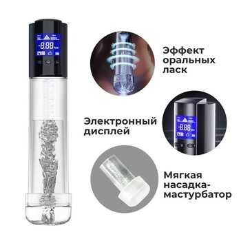ПОМПА ВАКУУМНАЯ АВТОМАТИЧЕСКАЯ L 315 мм D 61 мм арт. ZD-05-S - Секс шоп в Челябинске, интернет магазин интимных товаров | Мулен Руж