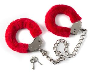 Меховые оковы на ноги BONDAGE красные 1020-02lola - Секс шоп в Челябинске, интернет магазин интимных товаров | Мулен Руж