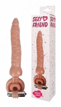 Насадка-кольцо с анал. стимуляцией и вибрацией SexyFriend TPR L-18/D2.8 арт. SF-70154-1 - Секс шоп в Челябинске, интернет магазин интимных товаров | Мулен Руж