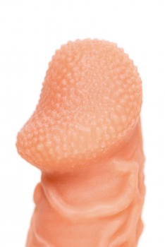 Насадка реалистичная KOKOS COCK SLEEVE 006-S с дополнительной стимуляцией, TPE, телесная, 13.8 см CS.006-S - Секс шоп в Челябинске, интернет магазин интимных товаров | Мулен Руж