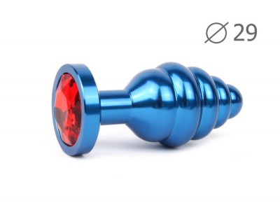 Втулка анальная BLUE PLUG SMALL (синяя), L 71 мм D 29 мм, вес 60г, цвет кристалла красный ABL-16-S - Секс шоп в Челябинске, интернет магазин интимных товаров | Мулен Руж