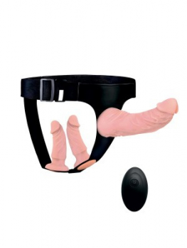 СТРАПОН С ВИБРАЦИЕЙ 10 режимов вибрации, L 200x125x125 мм D 50x35x35 мм, вес 283x130x130 г арт. EE-10304 - Секс шоп в Челябинске, интернет магазин интимных товаров | Мулен Руж