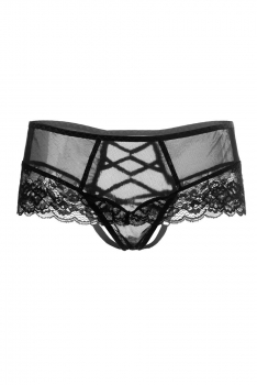 Эротические трусики с имитацией шнуровки Erolanta Cheryl, черный 741281 (50-52) - Секс шоп в Челябинске, интернет магазин интимных товаров | Мулен Руж