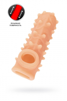 Насадка реалистичная KOKOS NUDE SLEEVE с дополнительной стимуляцией, TPE, телесная, 12 см NS 006-M - Секс шоп в Челябинске, интернет магазин интимных товаров | Мулен Руж