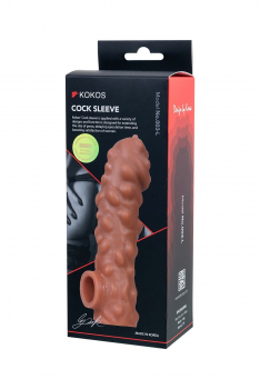 Насадка реалистичная KOKOS COCK SLEEVE 003-L с дополнительной стимуляцией, TPE, телесная, 17.6 см CS.003-L - Секс шоп в Челябинске, интернет магазин интимных товаров | Мулен Руж