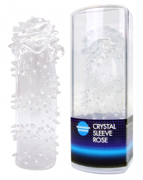 Насадка закрытая CRYSTAL SLEEVE ROSE в форме розы арт. EE-10105 - Секс шоп в Челябинске, интернет магазин интимных товаров | Мулен Руж