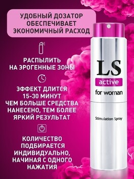 "LOVESPRAY ACTIVE" спрей для женщин (стимулятор) 18мл арт. LB-18001 - Секс шоп в Челябинске, интернет магазин интимных товаров | Мулен Руж